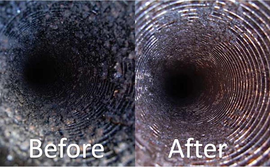 Clean chimney flue and firebox after a full sweep in Annapolis Maryland
